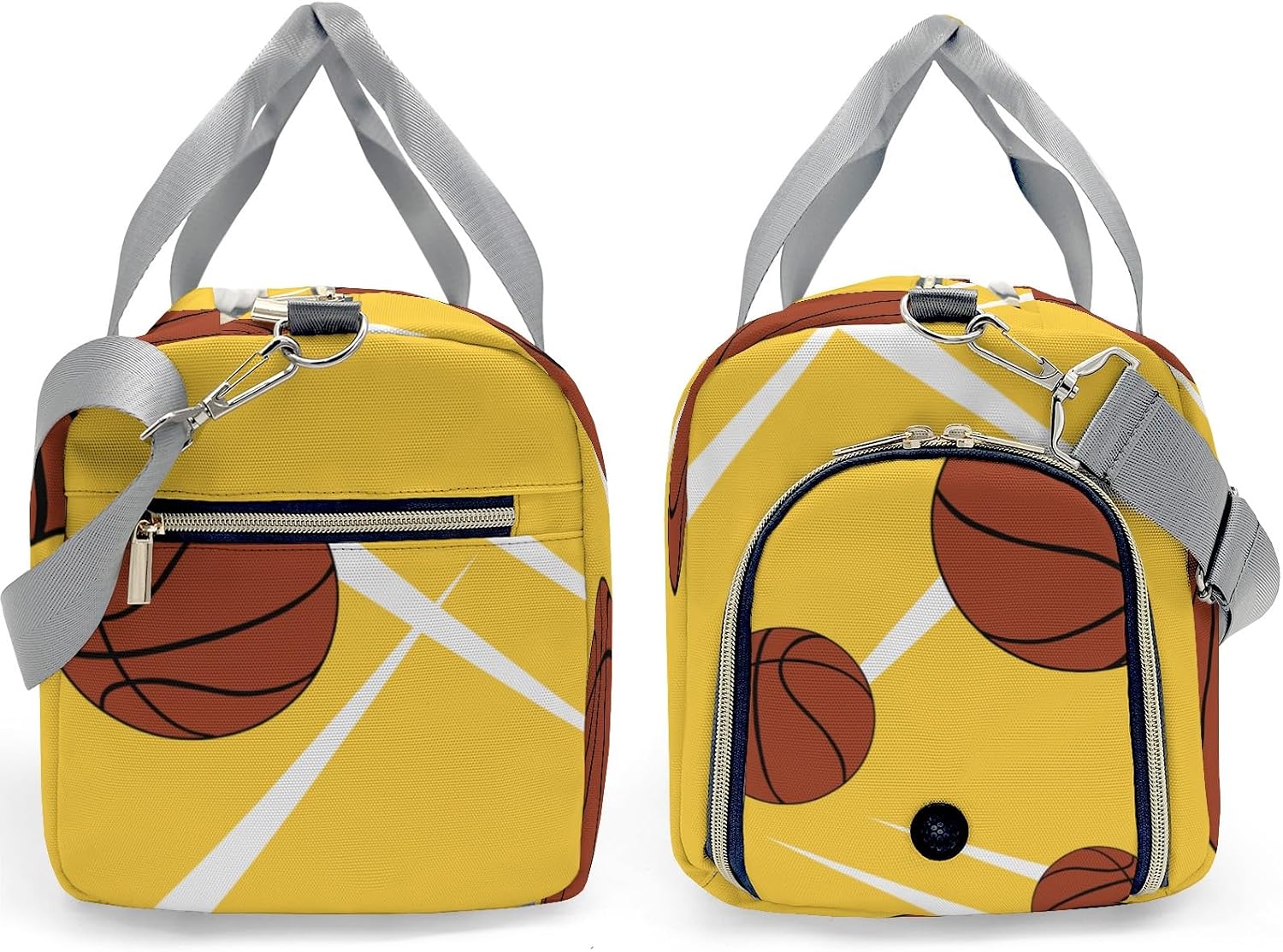 Personalized Duffle Bag with Name,Sport Basketball Player Team Yellow Custom Travel Bag Carry On Weekend Overnight Bag Gym Sports Bag Dance Bag