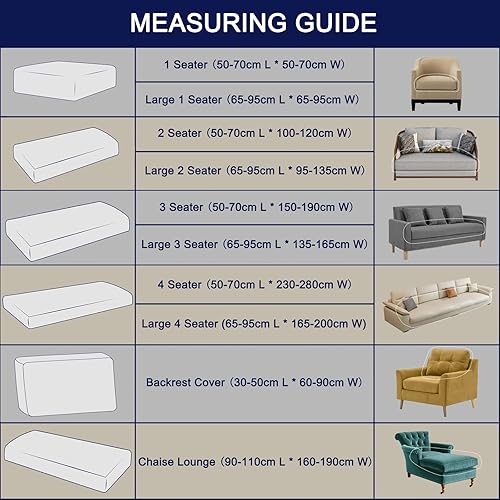 Miniatura 3 de UNBBRRL Fundas de cojín de asiento de sofá elásticas para sofá, funda de cojín individual para sofá, fundas de héroe para proteger contra arañazos