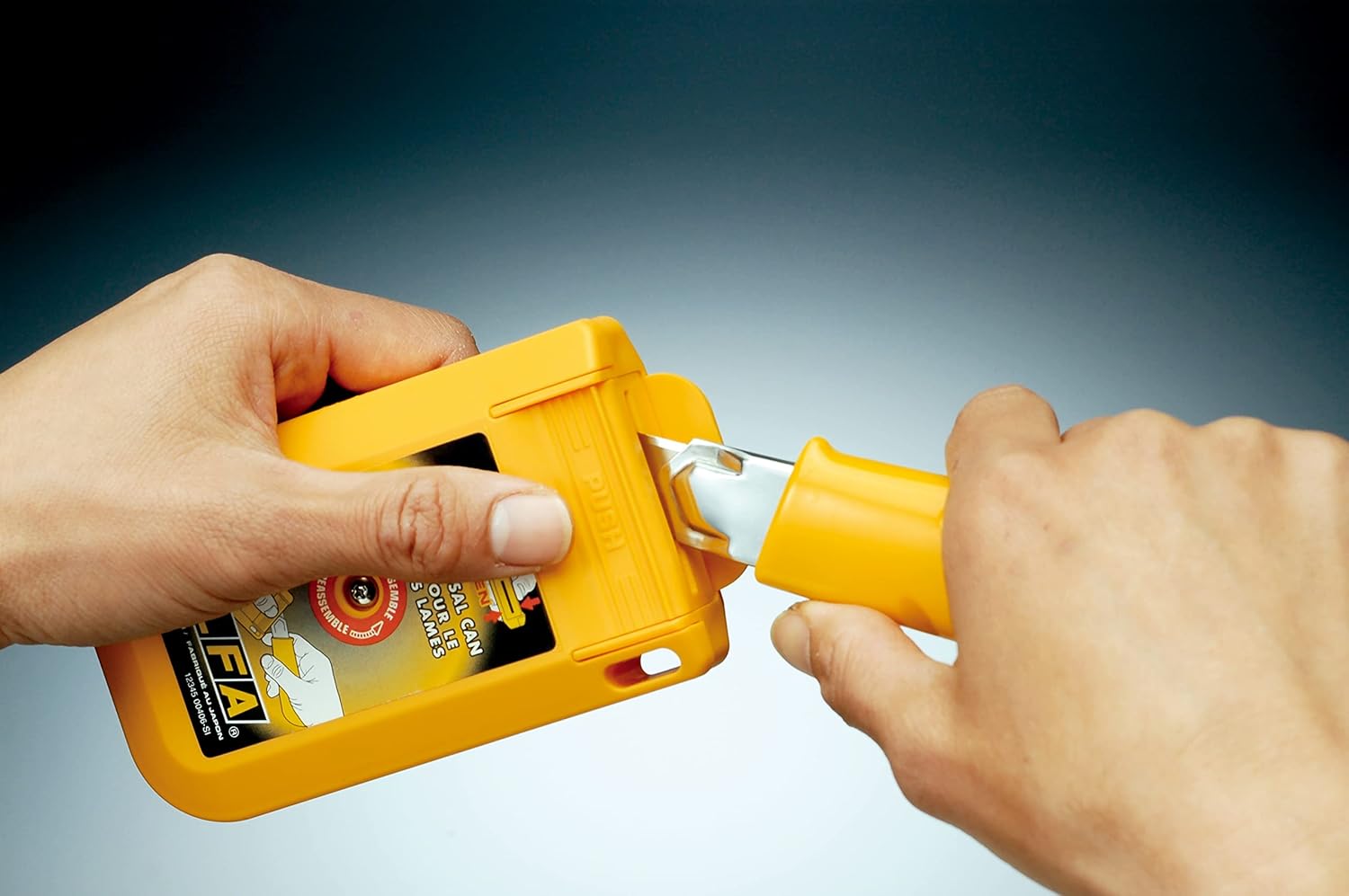 OLFA Mountable Blade Disposal Can (DC-4) - Blade Bank Container w/Mounting Hole Quickly & Safely Disposes & Stores Snap-Off Utility Knife Blades, Perfect for Construction, Warehouses, Work Sites