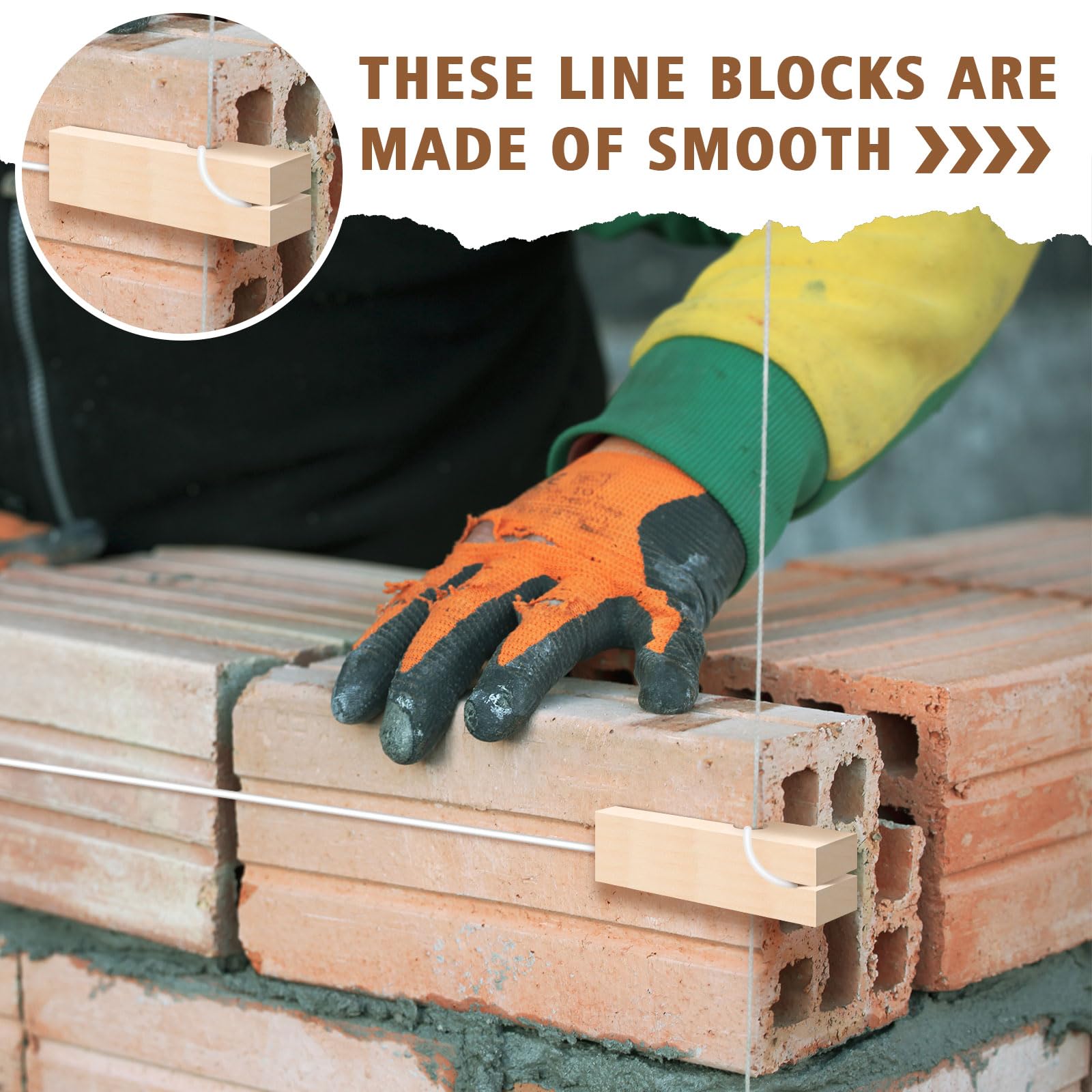 Masonry String Lines - DoubleFill 4 Inch Line Blocks -5