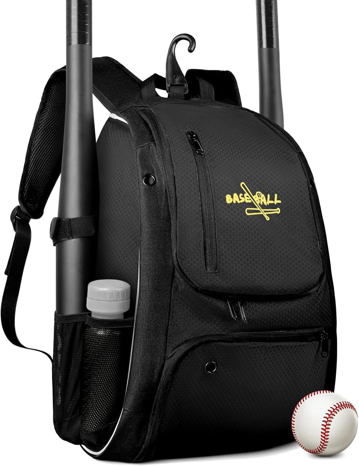 Mosthink Youth Baseball Bag, Lightweight Softball Bag with Shoes Compartment, Baseball Backpack with Fence Hook for TBall Bat & Equipment