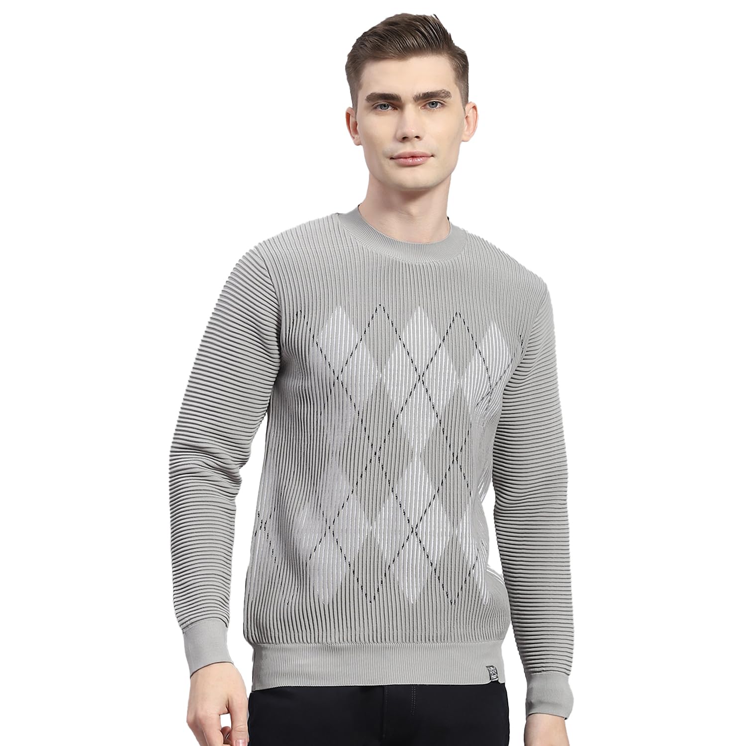 monte carlo Mens Printed Round Neck Full Sleeve Wool Blend Casual Sweater (1239344RN)-picture-39