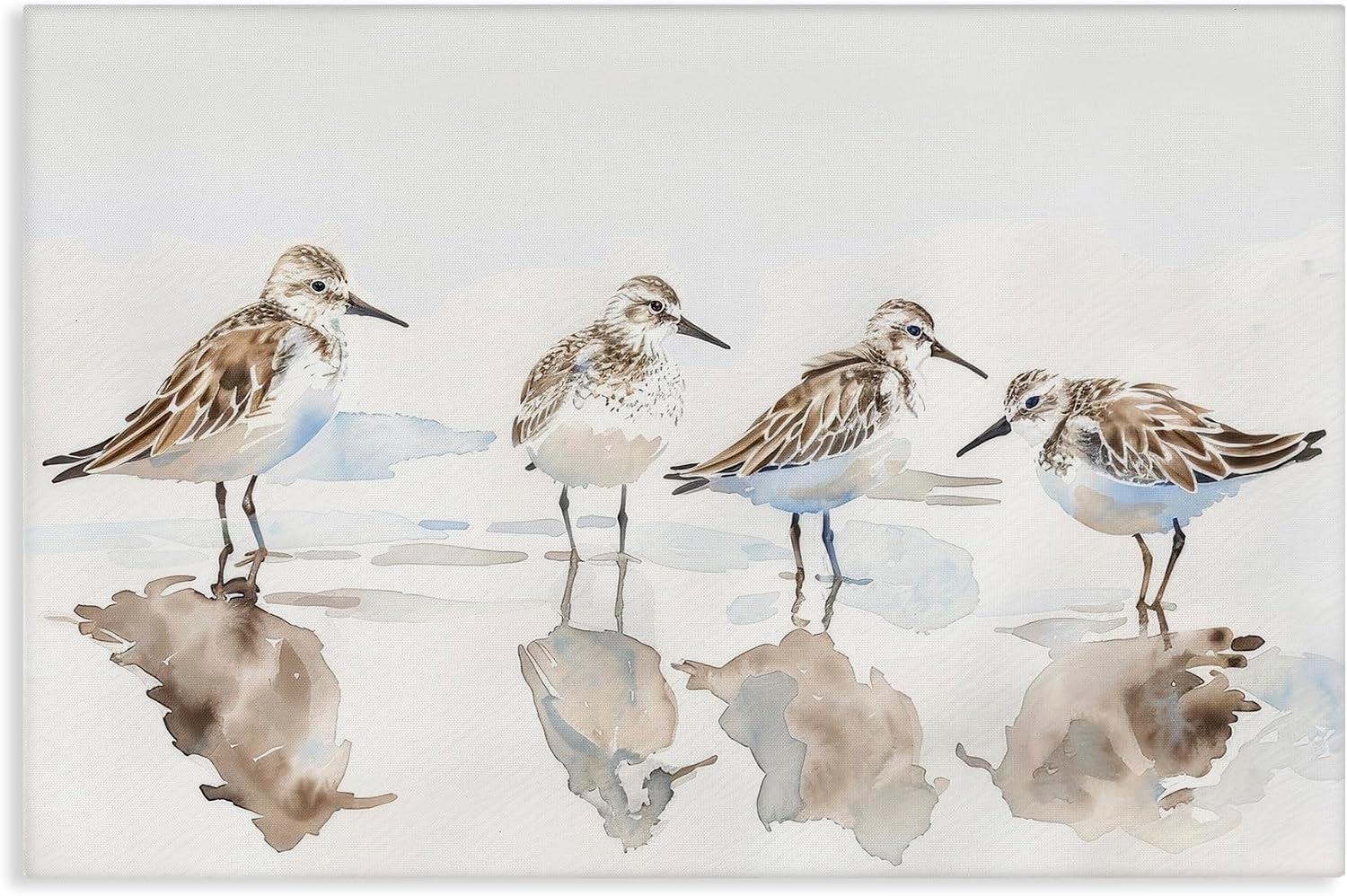 Stupell Industries 'Sandpipers Shore Reflection'| Wall Plaque Art | Stupell Industries | 19 x 13 Inches, Easy to Hang and Sturdy, Made in USA, by Petal Prints Design