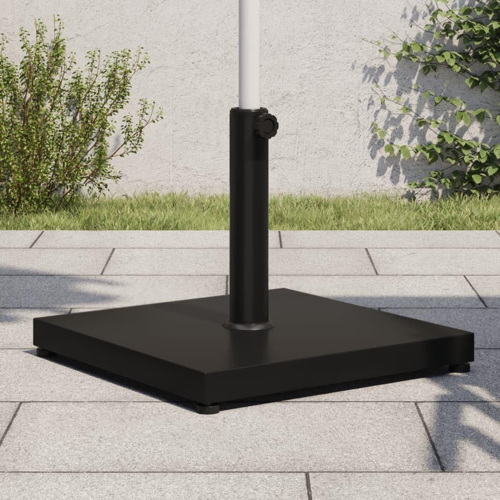 Stojak na parasol przeciwsłoneczny ze stali i betonu, 25 kg, z 3 adapterami, do masztu 32/38/48 mm, kwadratowa podstawa parasola na balkon, taras, do ogrodu, stabilny uchwyt z regulowanymi