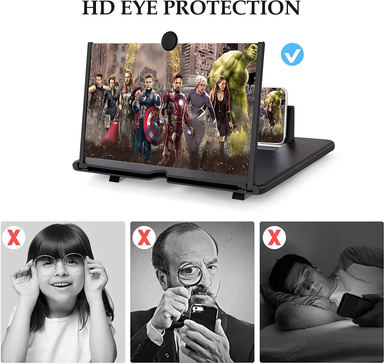 14 inch Screen Magnifier for Cell Phone, Phone Screen Magnifier, 2022 Upgraded Version Screen Amplifier, Mobile Phone Magnifying Screen, Foldable Smartphone Screen Magnifier