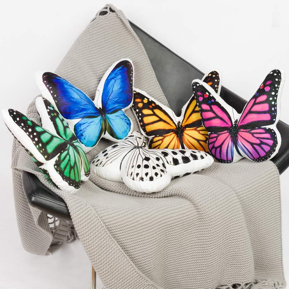 JWH 3D Butterfly Shaped Throw Pillow Decorative Anima Print Cushion Stuffed Plush for Bed Bedroom Couch Bedroom 13x15 Inch Purple Red image 5