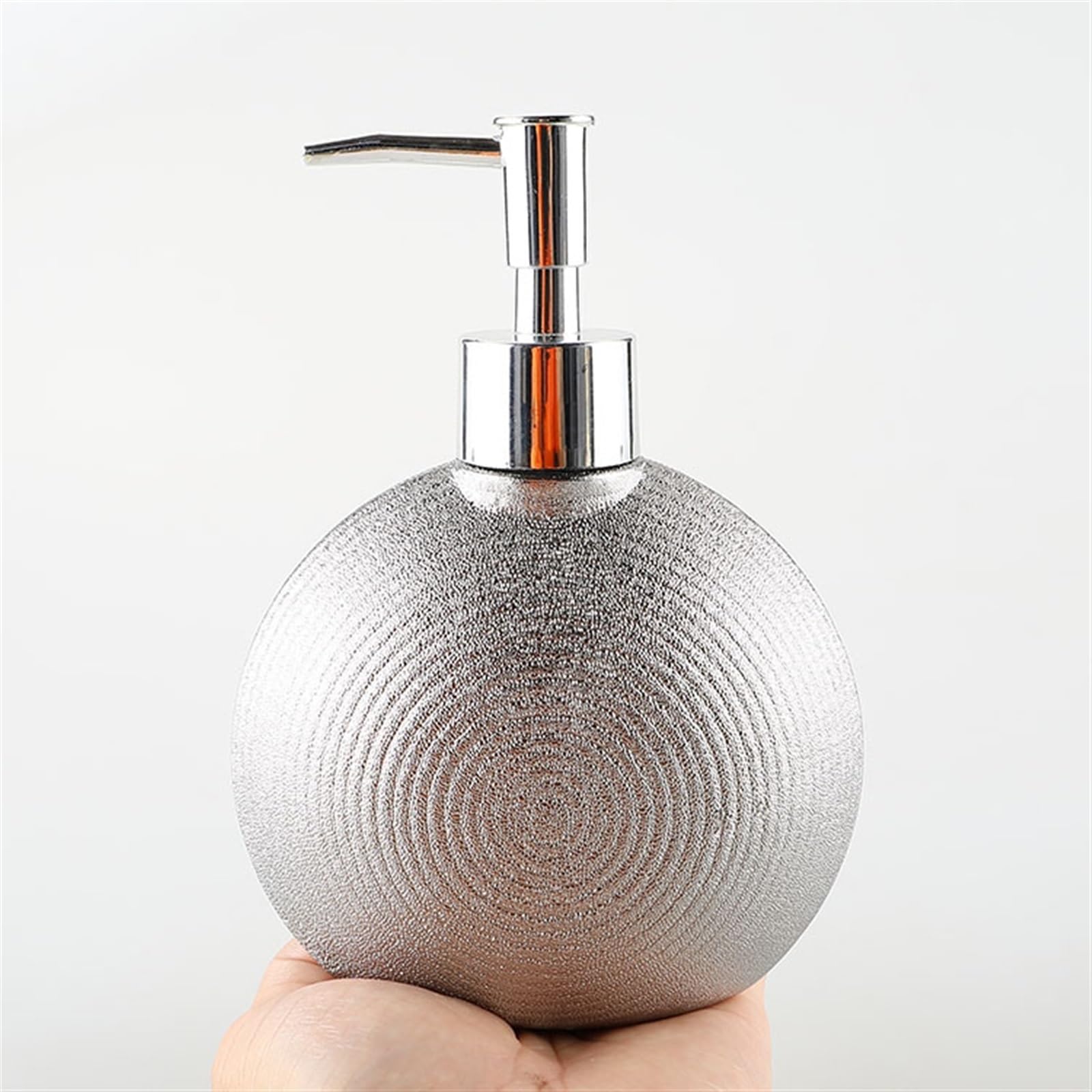 Dispenser di sapone Dispenser di sapone per le mani del bagno, Pompa di sapone in ceramica, Bottiglia di sapone d'argento per shampoo lozione piatto sapone dispenser pompa a mano