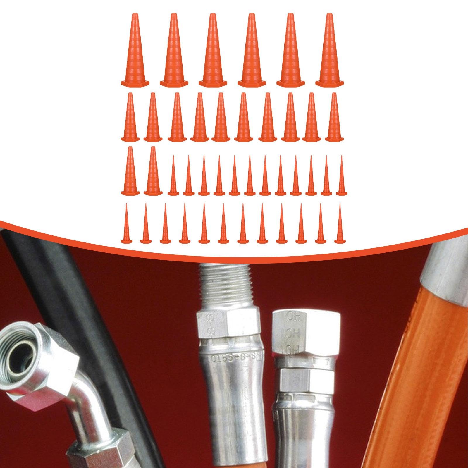 Colcolo 42 Stück Hydrauliköl-Servicestopfen, Industrie-Multipack, wiederverwendbarer Gummi, 3 Größen, Ölschlauchleitungsstopfen für die Bewässerung