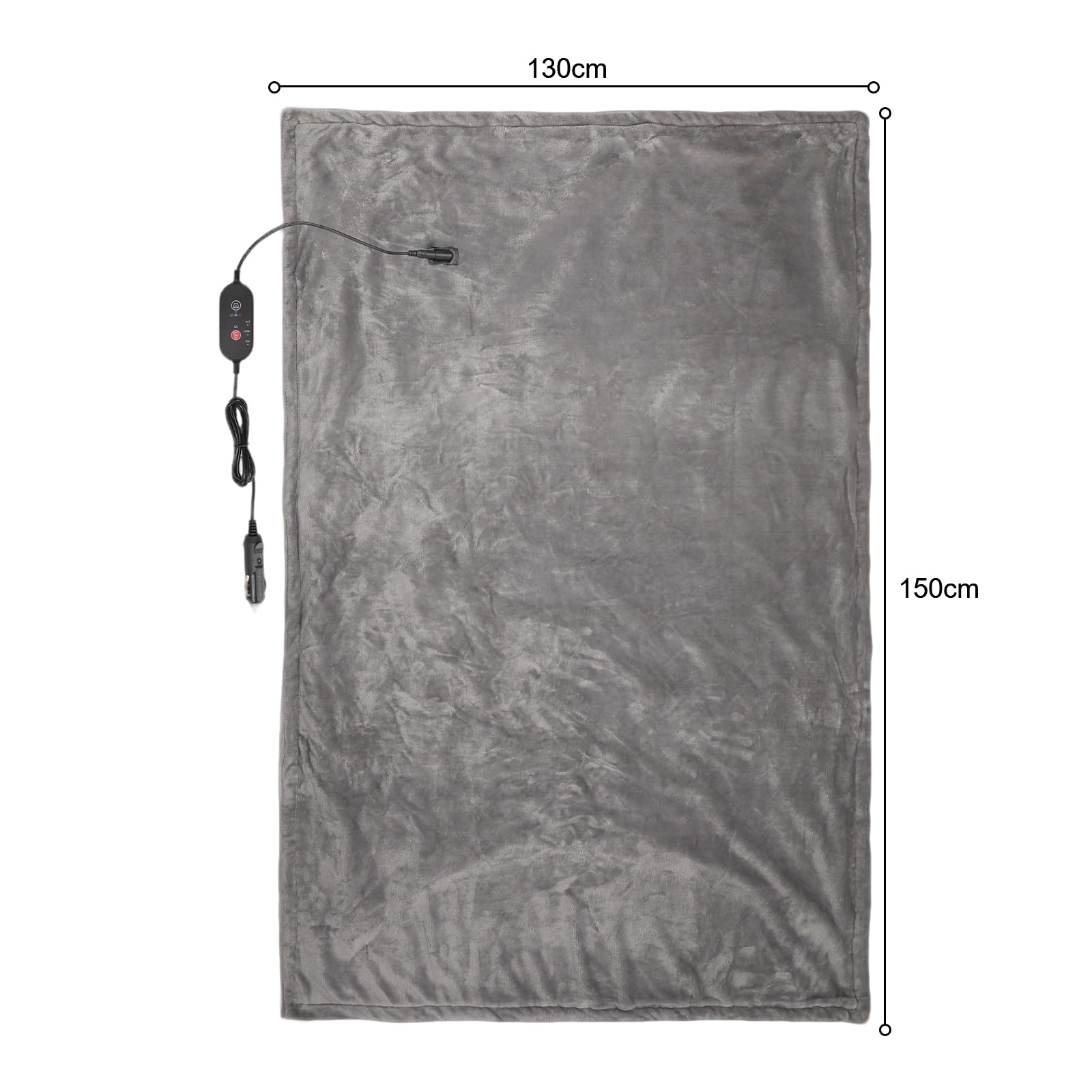 Couverture Électrique De Voiture 12V, Chauffage Rapide Et Lavable À La Machine, Avec Fonction D'arrêt Automatique Et 3 Niveaux De Température, Adapté Au Dos, Au Cou Et Aux Jambes