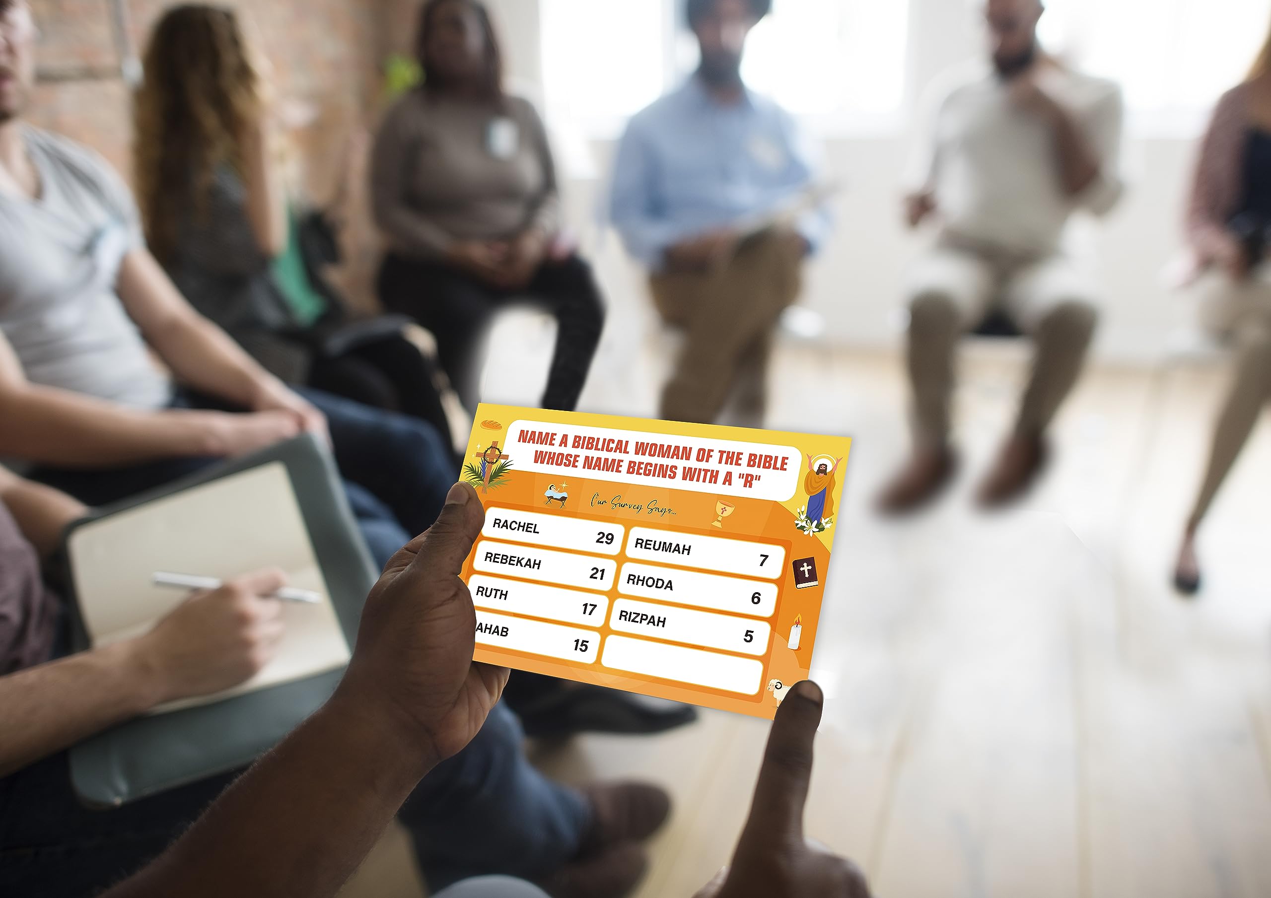 O4 Juegos de la Biblia para adultos y familia – Estudio bíblico, trivia y divertida noche de juegos familiares – 15 tarjetas de juego + 3 tarjetas de instrucciones (idioma español no garantizado)