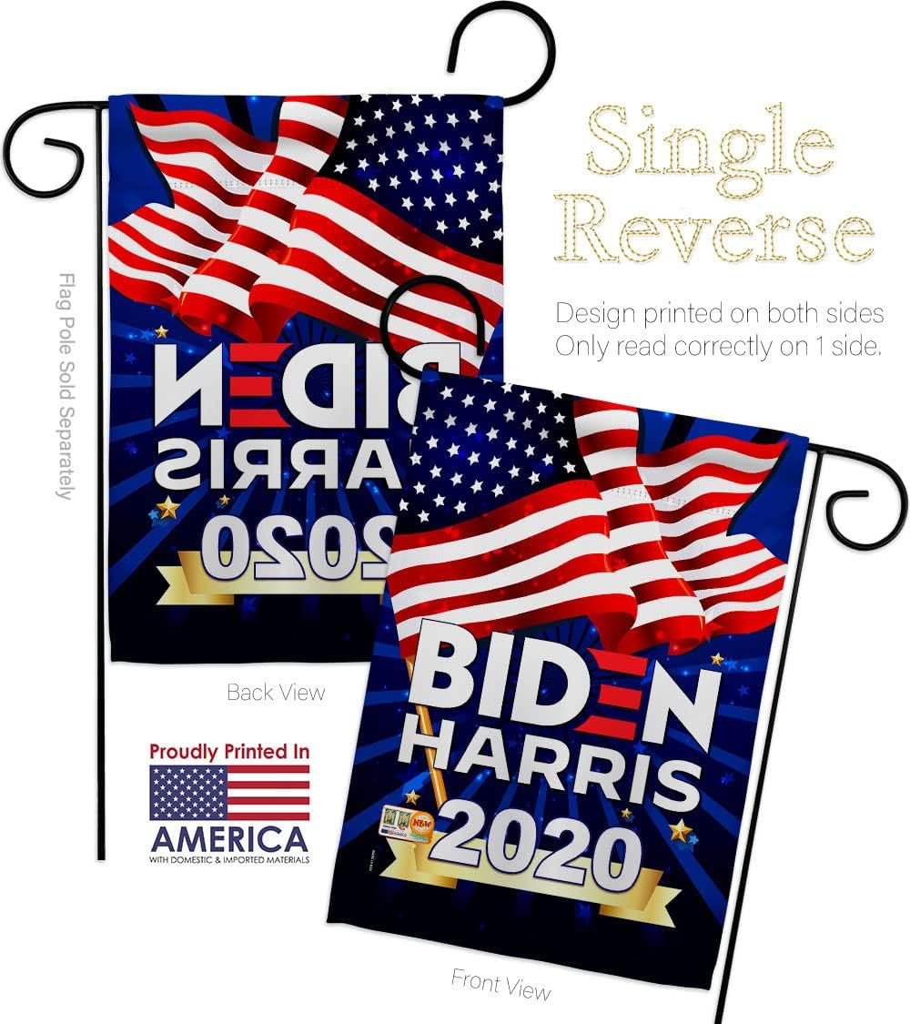 Biden Harris 2020 Garden Flags Pack Patriotic President Democrat Republican Tea Party United State American Election Support Our Troops Small Gift Yard House Banner 13 X 18.5