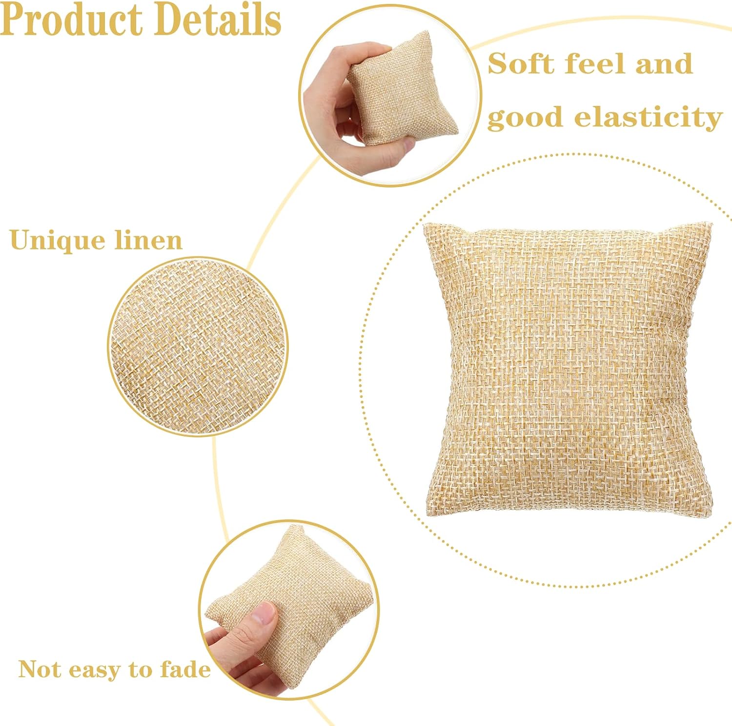 30 Pack Linen Bracelet Watch Pillow Jewelry Pillows Small Bangle Cushions for Displays Show