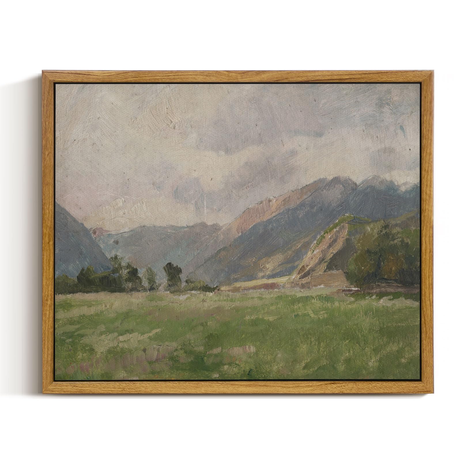 InSimSea Framed Canvas Wall Art, Meadow with Flowers Painting, Landscape for Living Room, Bedroom, Home, Bathroom Decor, 8x10 — view 219