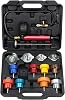 Coolant Pressure Tester Kit, Manual Pump Radiator Pressure Tester and Adapters Work on Cooling System Leak Down Test for Cars Motorcycles Trucks Airlifts, 14PCS Automotive Tools Black