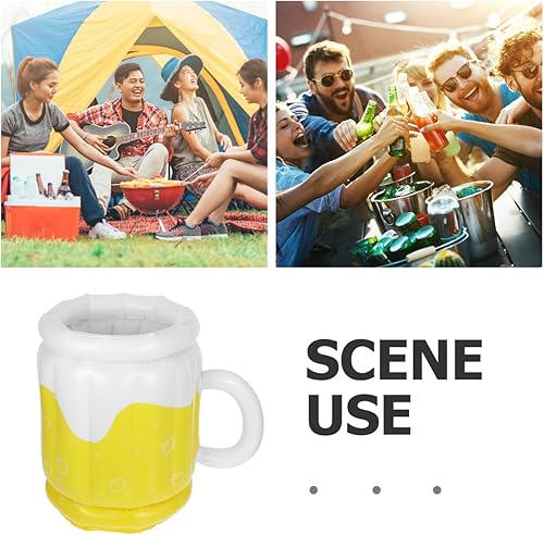 Miniatura 6 de SEWACC Cubo de hielo inflable para cerveza, decoración de verano al aire libre, piscina de verano, bandeja al aire libre, taza de cerveza inflable,