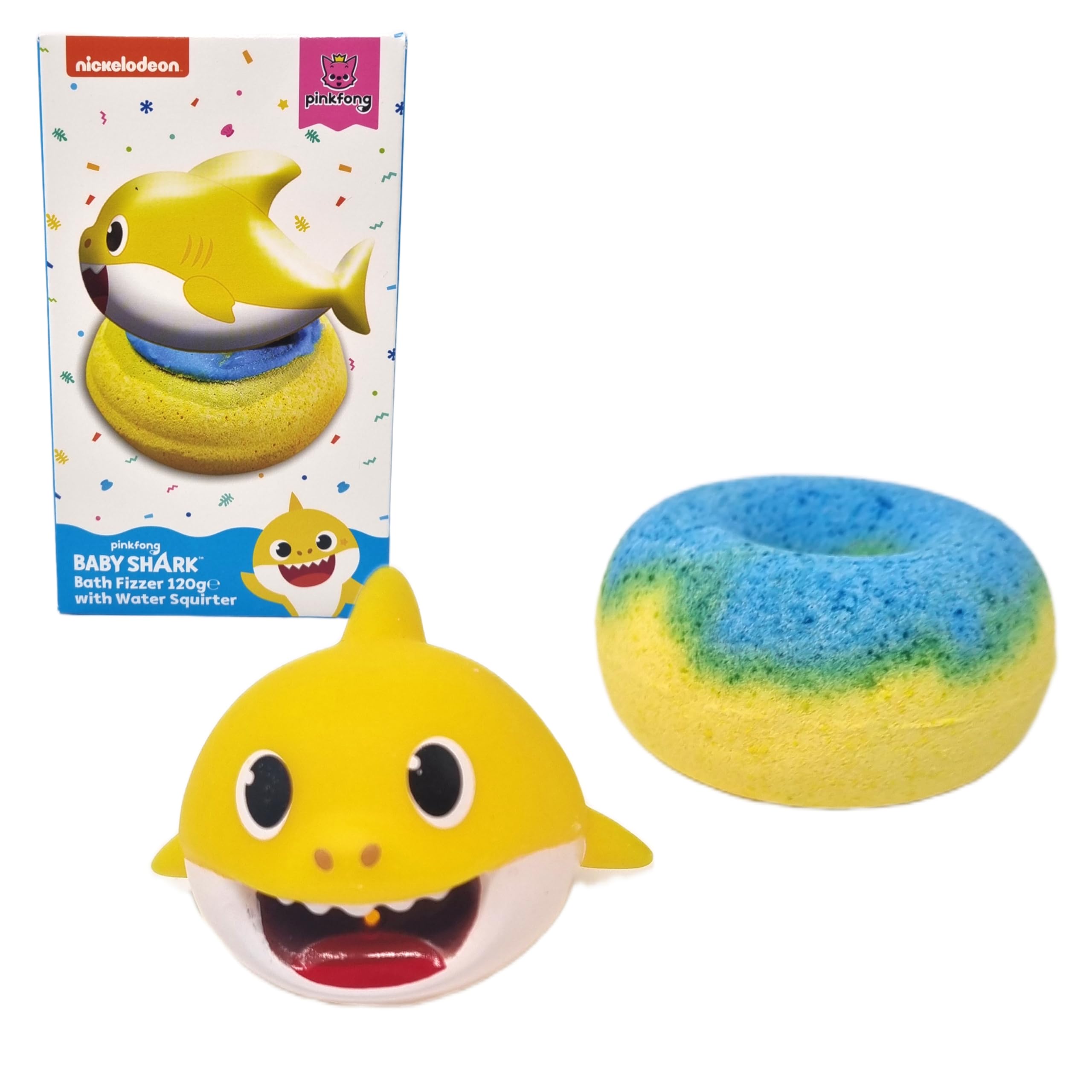 Baby Shark Bath Fizzer with Surprise Water Squirter Toy  Kids Bath Bomb Gift Set, 120g