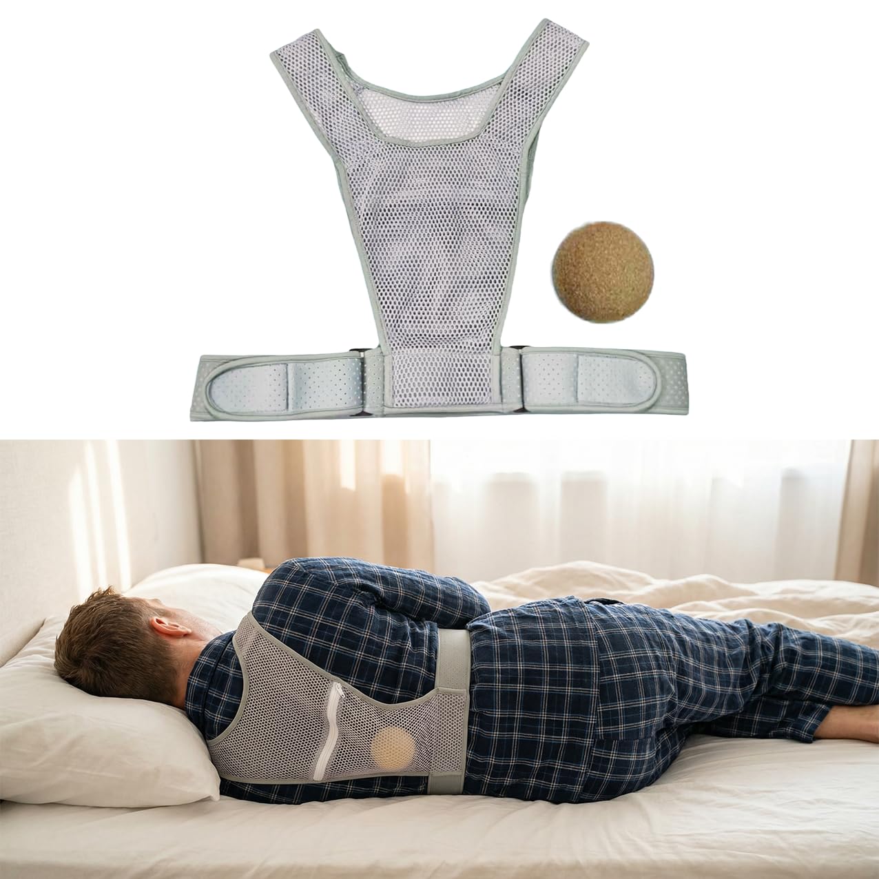 Sleep Position Trainer for Sleeping On Side Snore Stopper Adjustable (Pink) — Amazon image 8