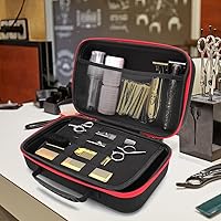 Vista 7 de Bolsa de herramientas de peluquería, funda de 12 x 7 x 5 pulgadas compatible con peluqueros para cortapelos, bolsa de recortadora para peluqueros