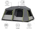 CORE Large Multi Room Tent for Family with Full Rainfly for Weather and Storage for Camping Accessories | Portable Huge Tent with Carry Bag for Outdoor Car Camping | with Full Rainfly