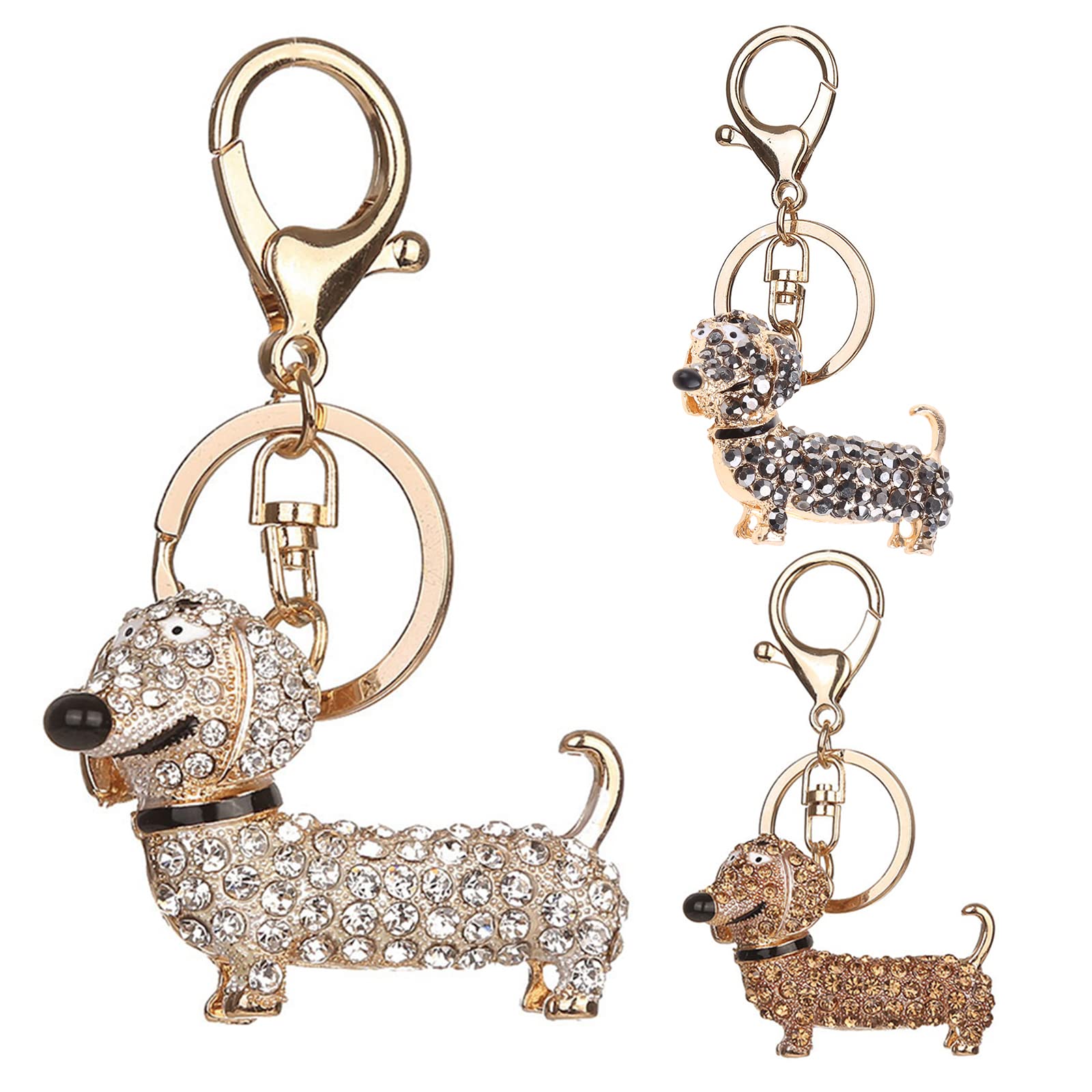 oringnat Women Men Lovely Dachshund Puppy Pendant for Chain for Dachshund Dog Jewelry for Handbag Purse