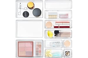 Lifewit 11 PCS Premium Drawer Organizer Set Clear Plastic Multiple Size Storage...