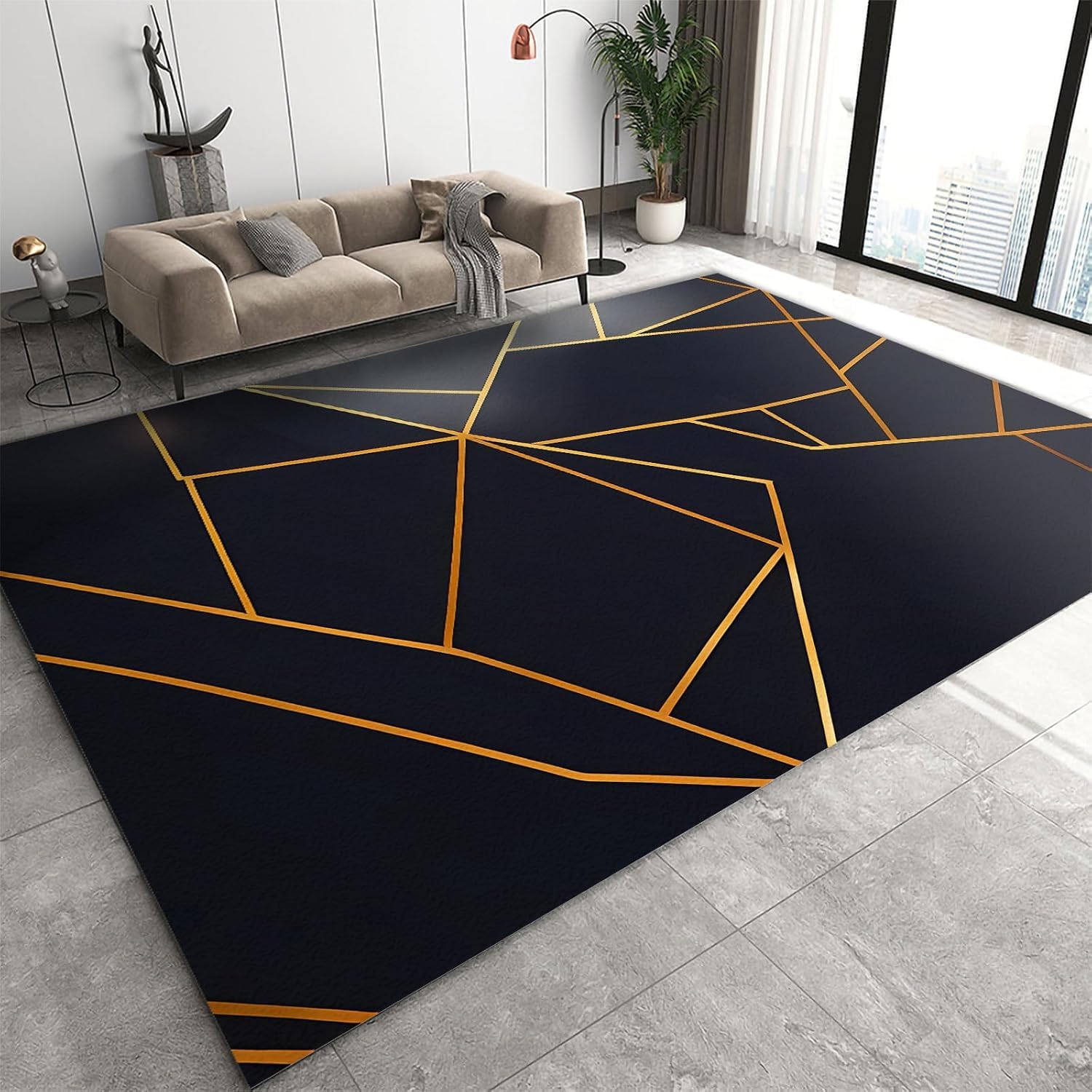 Strisce Di Trama Astratta Tappeto Per Sala Giochi Con Stampa 3D 100 X 200 Cm - Moquette Antiscivolo Per Porta Interna - Morbido Al Tatto - Fibra Di Poliestere - Facile Da Pulire - Adatto -84596801888