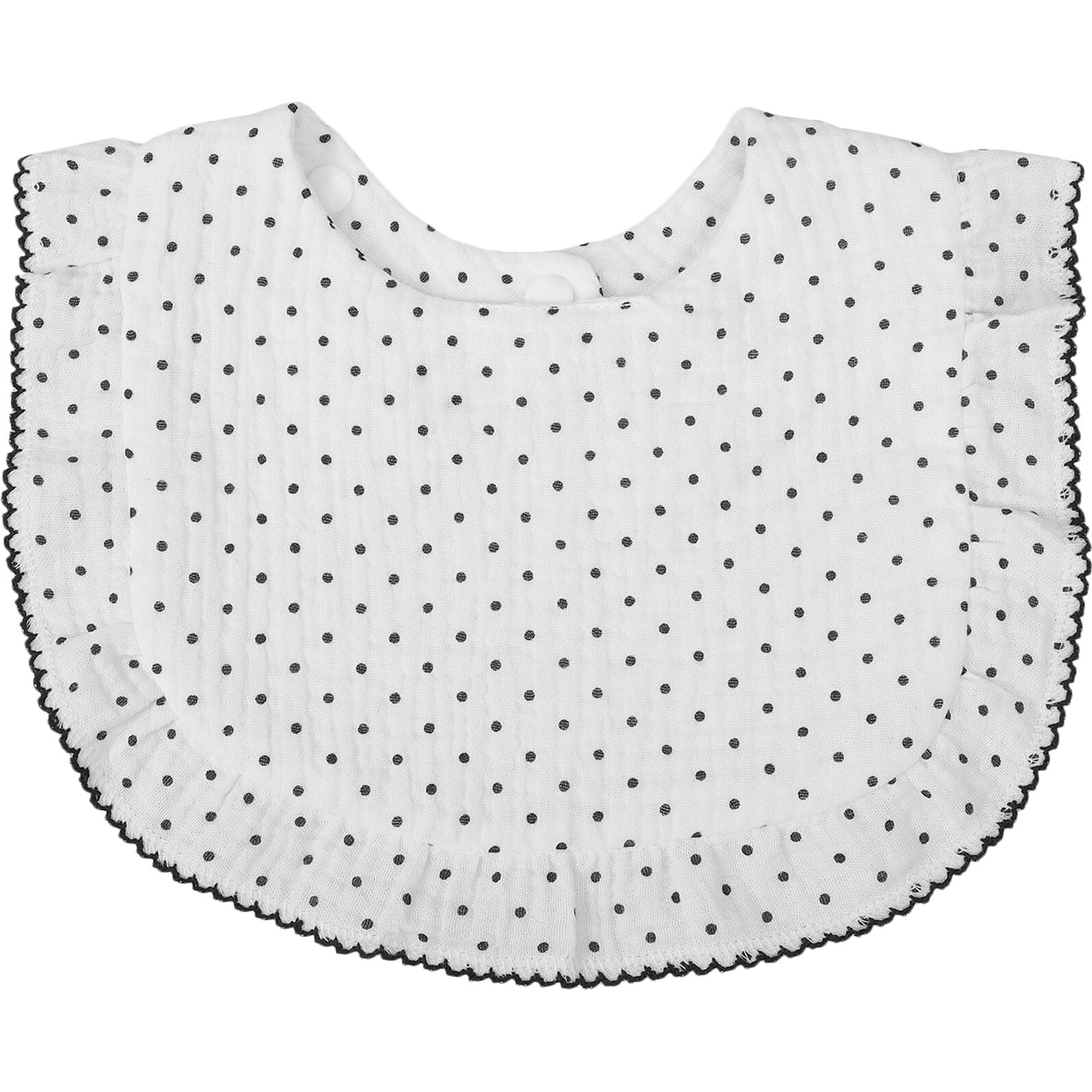 ibasenice Bavoir Coton Premium Doux Absorption Salive Imprimé Adorable avec Bordure Brodée Protection Anti-taches Fermeture Pression Pratique Né