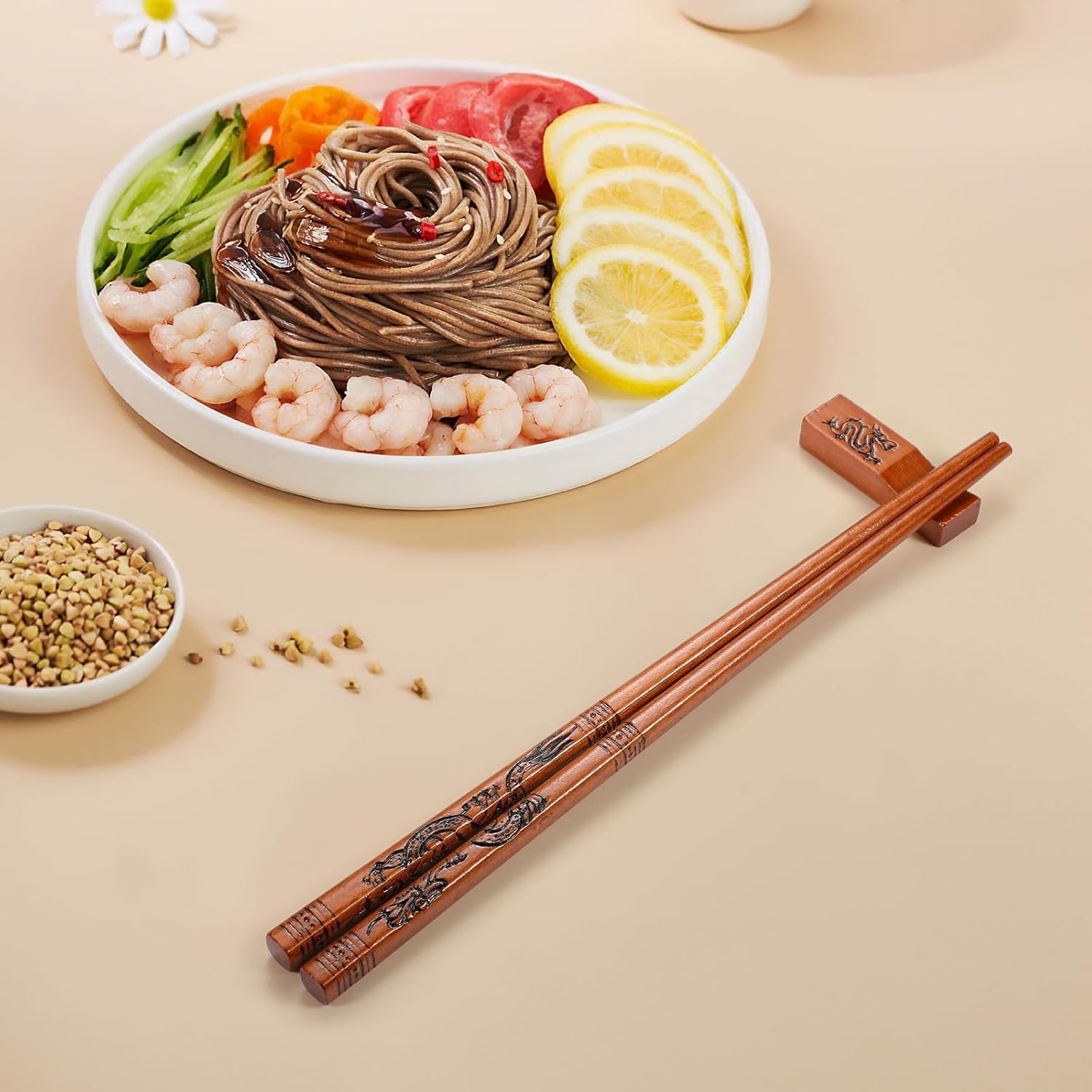 Reusable Chopsticks, Dragon and Phoenix Chopsticks Set, Dishwasher-Safe Chopstick for Chinese Traditional Fashion Gift Set(2 pairs) — Amazon image 5