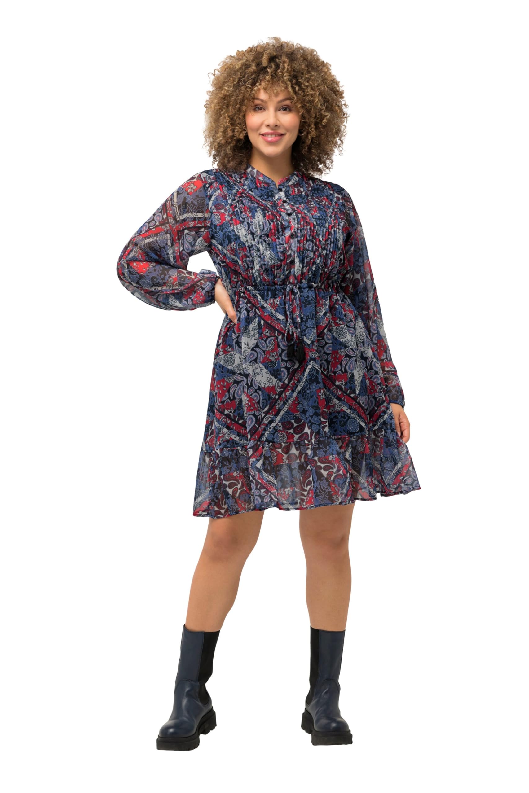 Ulla Popken Abito con Pieghe E Stampa Paisley Vestito Donna