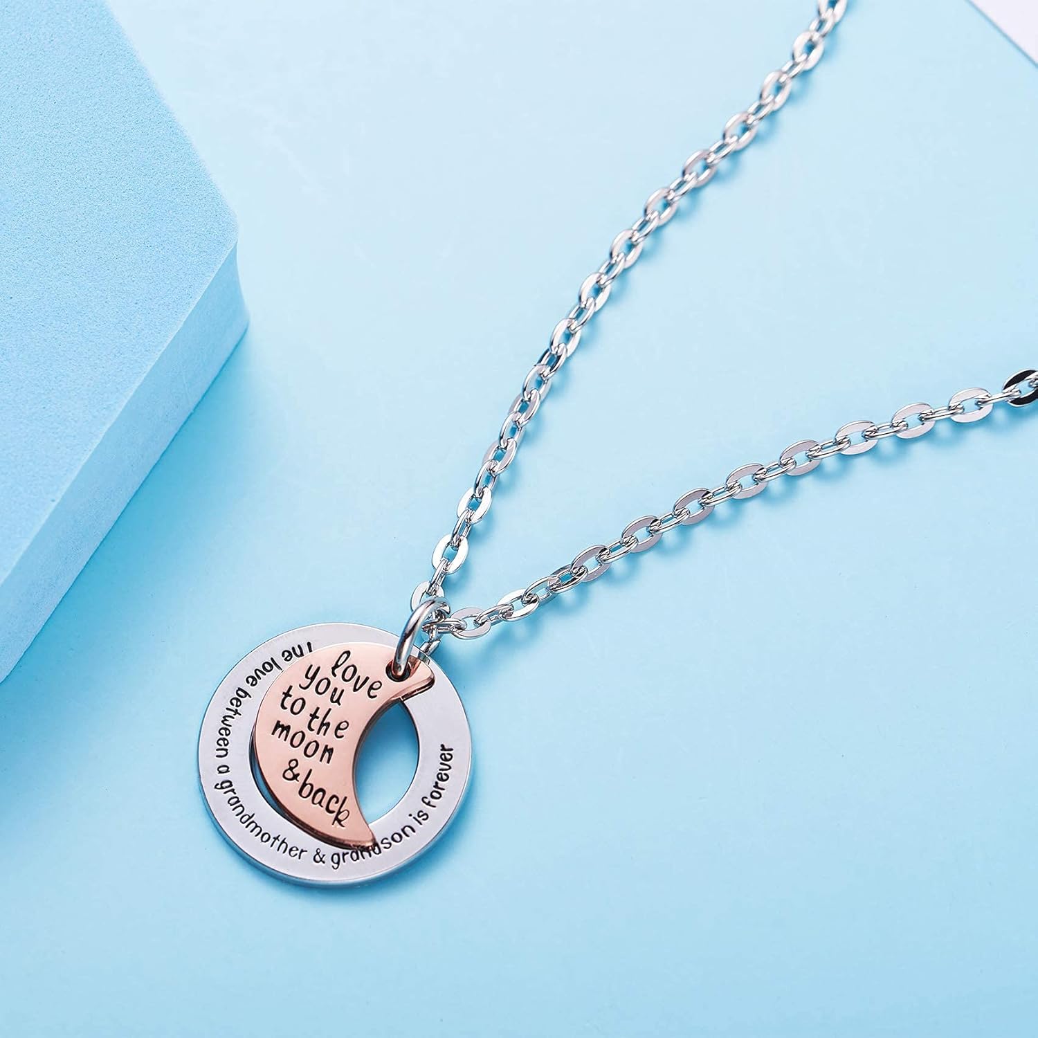 LParkin Grandma Necklace Gifts for Grandmas from Grandson The Love Between a Grandmother and Grandson is Forever Necklaces Jewelry for Grandma - Image 7