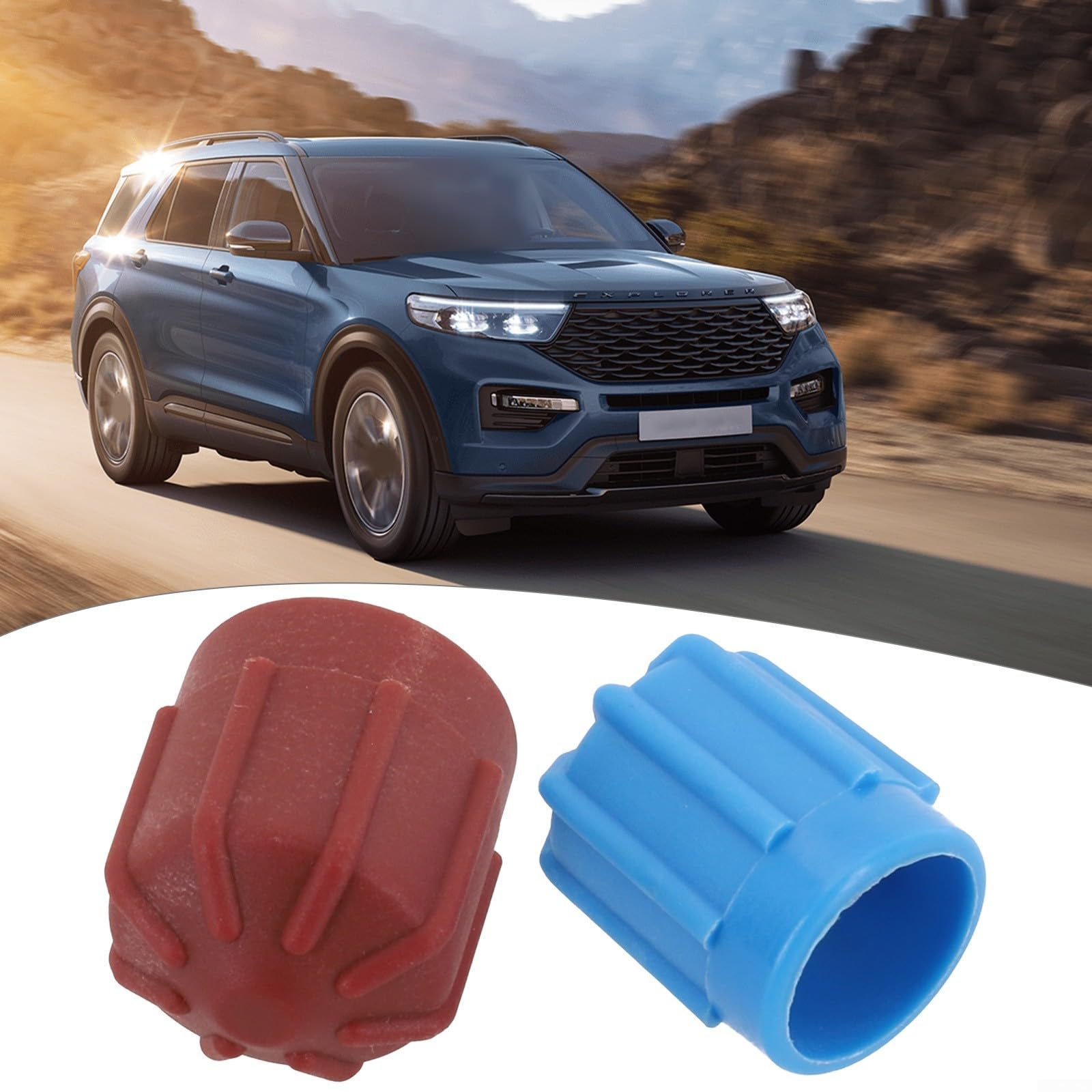 Lot de 2 bouchons de valve pour climatisation de voiture - Haute basse pression - R134a - Compatible avec r1234yf