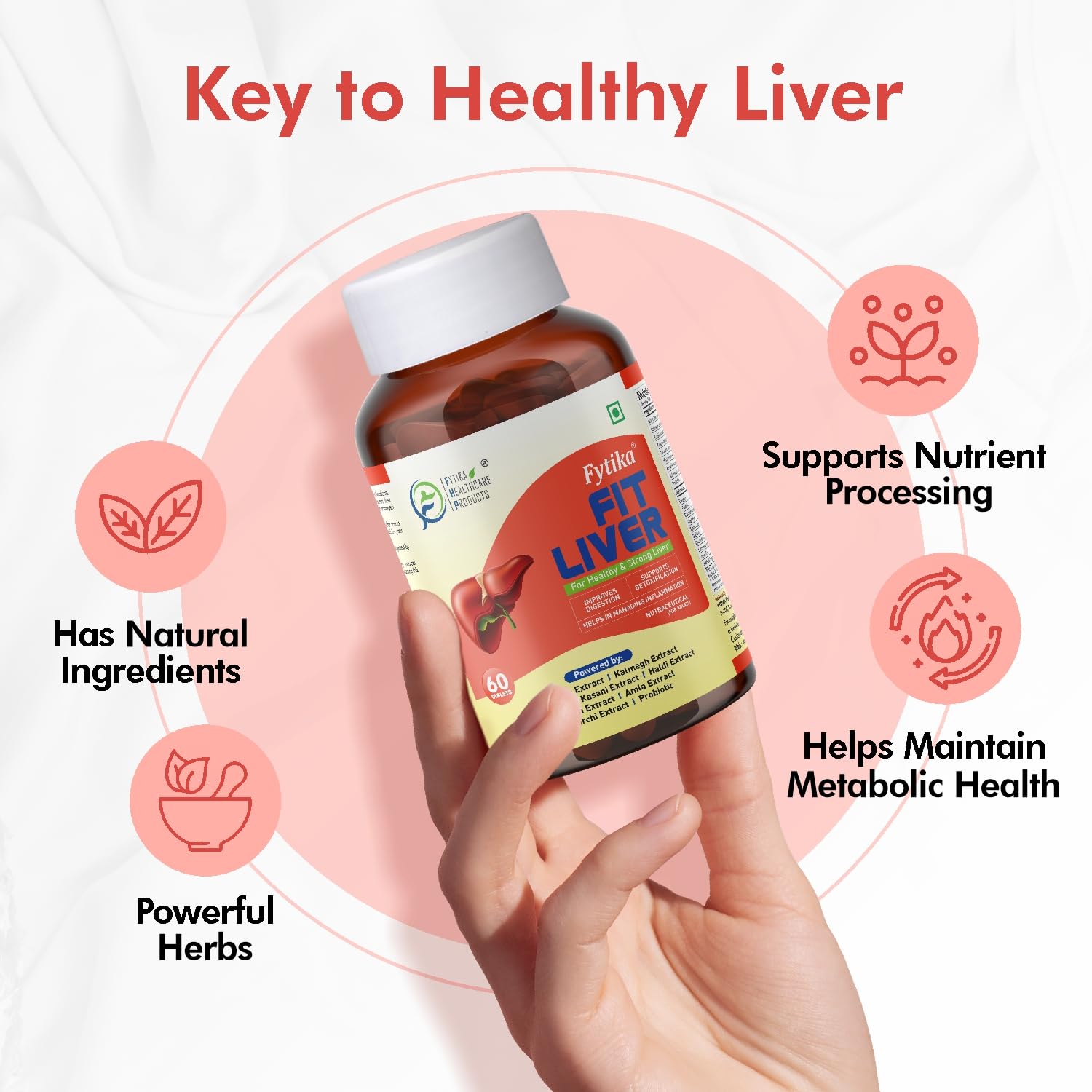 Fytika Fit Liver | Liver Detox Supplement | Liver Detox with Milk Thistle, Kalmegh, Kutaki, Kasani, Haldi | For Men & Women | 600 Tablets (Pack of 10) 2