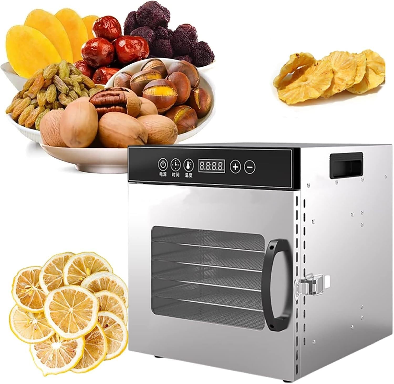 Deshidratador De Alimentos, Deshidratador De 8 Bandejas De Acero Inoxidable Para Alimentos Y Cecina, Liofilizador Doméstico, Liofilizador Para Frutas, Carnes, Golosinas Para Perros Y Verduras.