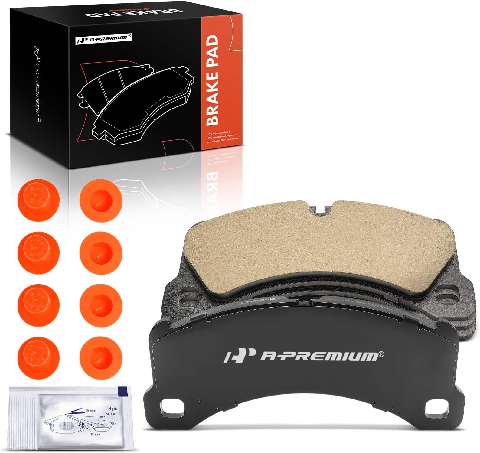 A-Premium Front Ceramic Brake Pads Set Compatible with Porsche Models - Cayenne 2011-2018, Panamera 2017-2020, 4-Pack