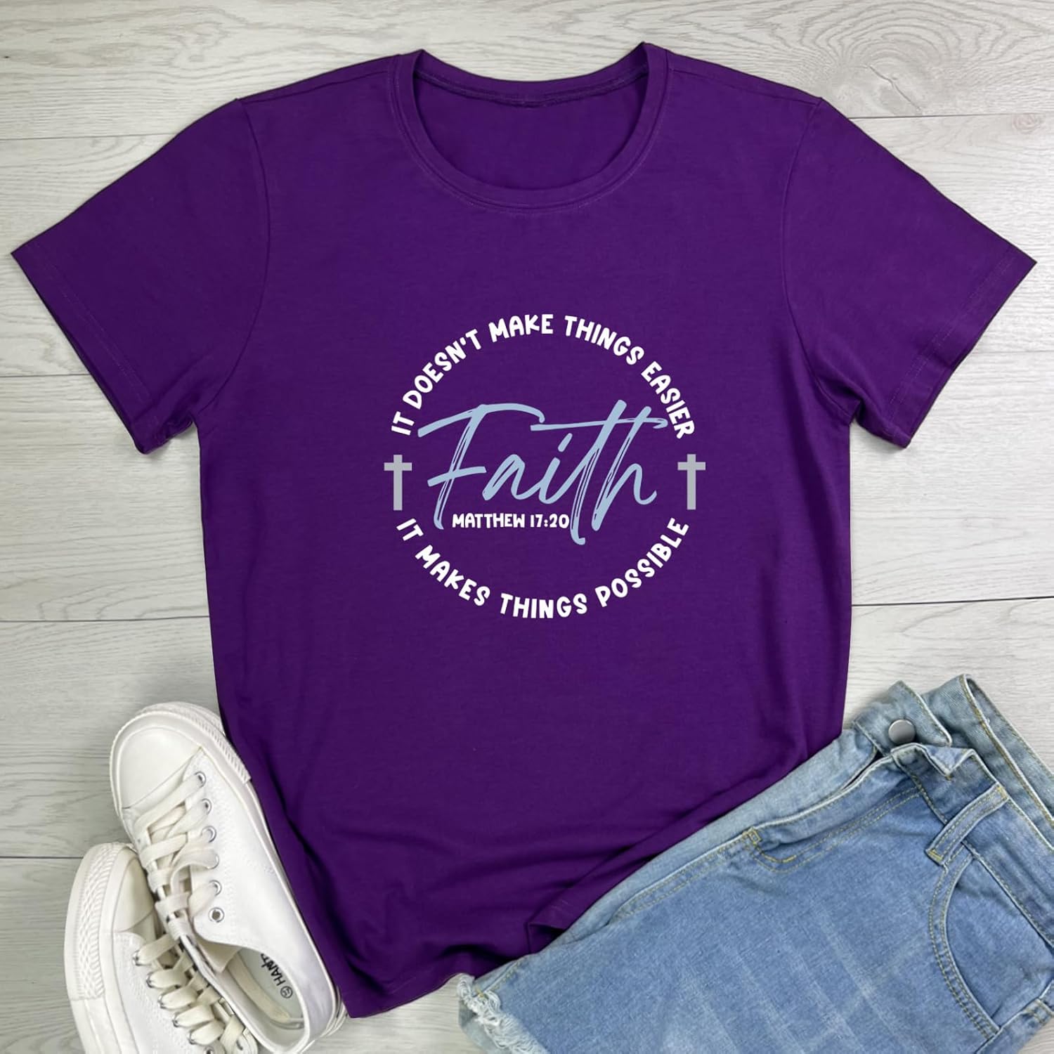 BLACKMYTH Womens Faith Graphic Tees Fashion Tshirts - Image 2