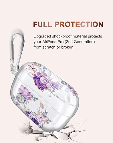 Miniatura 5 de JIAXIUFEN Compatible con AirPods Pro 2019  Airpods Pro de 2 generación, diseño de mariposa con purpurina dorada, lindo protector completo de TPU