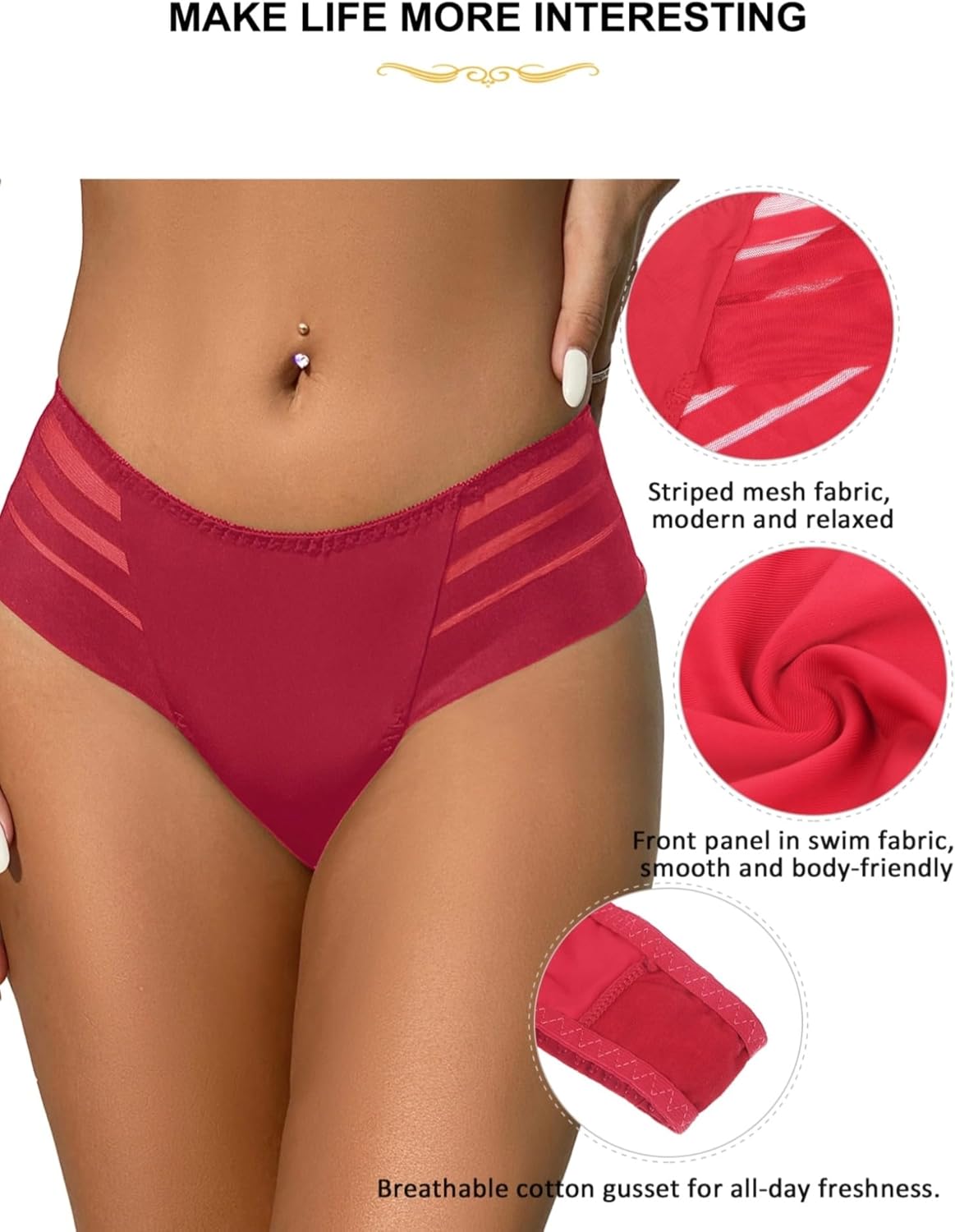 ohyeah Sexy Thong Bikini Panites Cotton Crotch Undies for Women Ladies Cheeky Underwear Panties Low Rise Tangas Fit S-XXL - Image 6