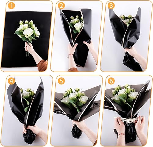 Vista 11 de FUSHENMU 20 hojas de papel de regalo de flores, ramo de flores, impermeable, suministros de ramo de papel para manualidades, envoltura de flores