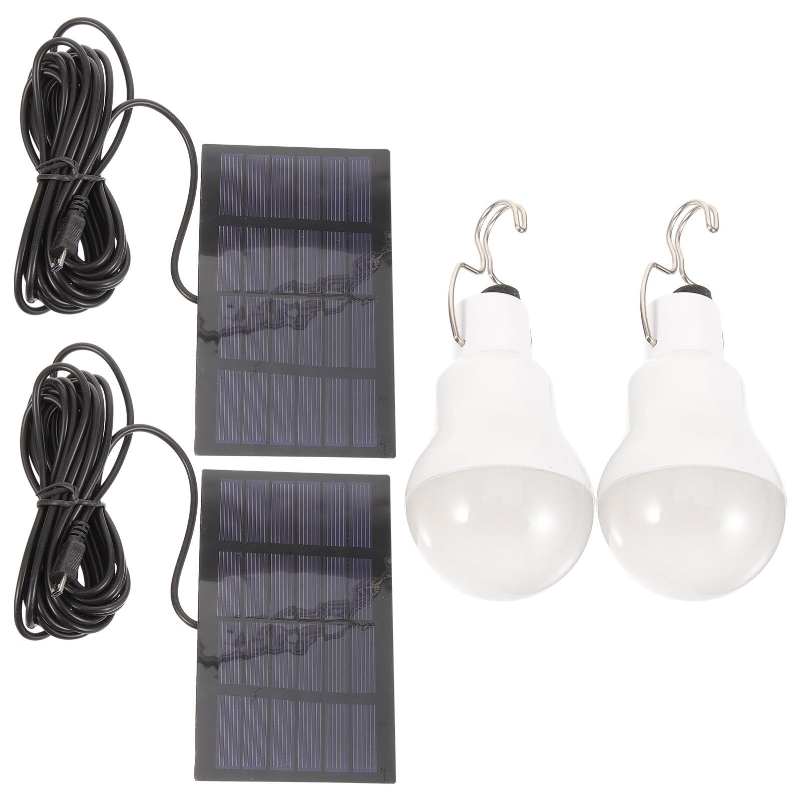 Ciieeo Kit de 2 Luces Solares para Interiores y Camping, Lámparas Recargables Batería de 800mah, Material Abs, Ahorro de Energía para Patio y Senderismo