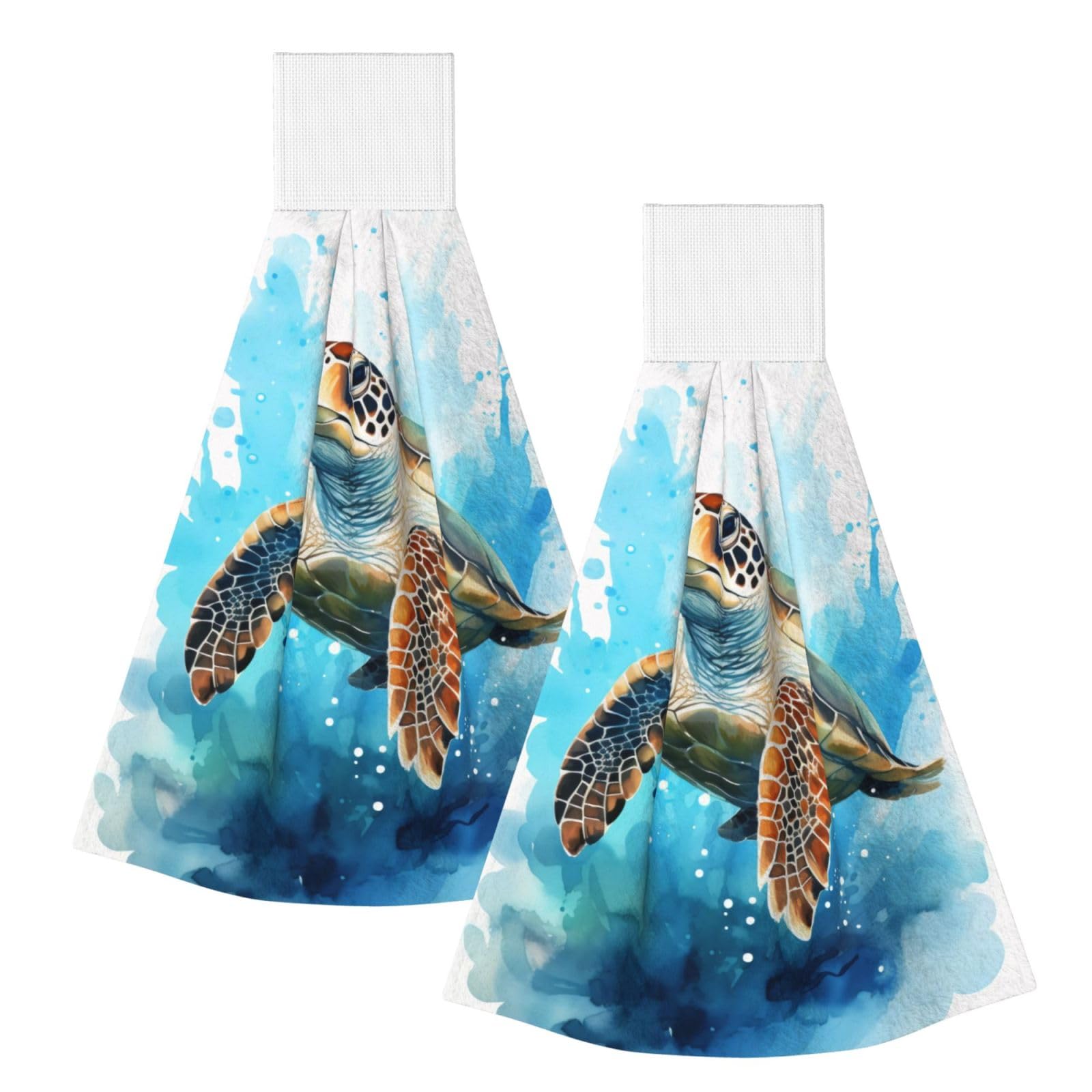 ZQYTGFDC Turtle in the Blue Ocean Highly Absorbent Dish Towels Soft Coral Fleece Wipe