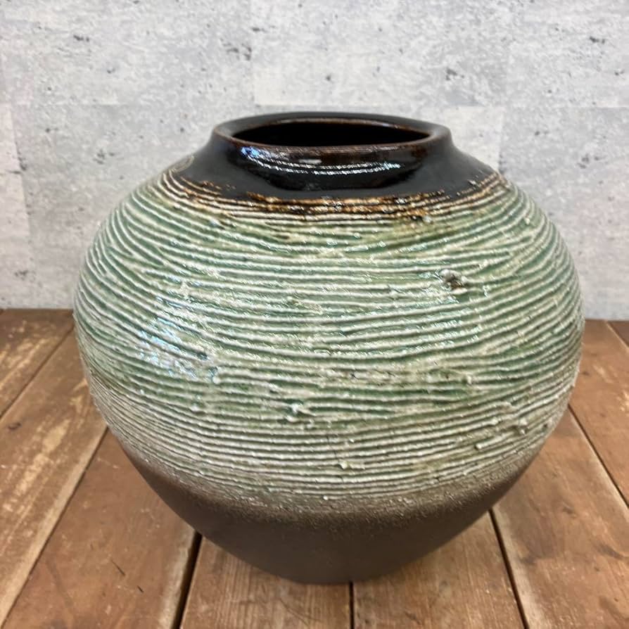昭和レトロ 大理石 台座付 花瓶 花器 飾り壺 フラワーベース 花入れ 花立 レトロ 高麗大理石壺 1982年物 マーブル柄 飾り壺 フラワー