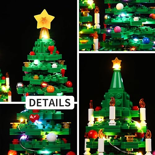 Miniatura 7 de Kyglaring Kit de iluminación LED (sin modelo) diseñado para el árbol de Navidad de Lego 40573, kit de construcción, decoración, juego de