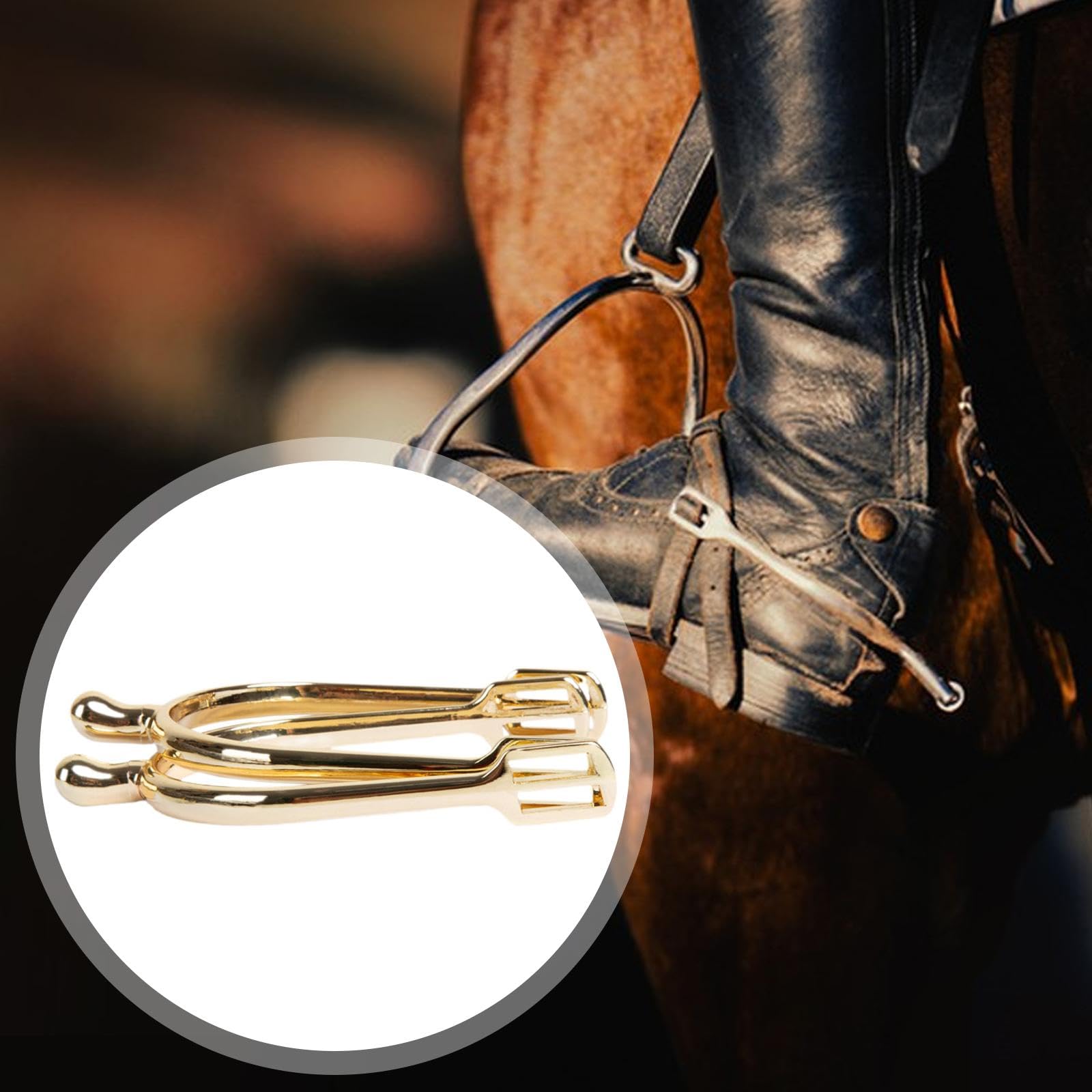 2 Stück Pferdesporen Western Metall Bootsporen Cowboysporen Dekoration Zinklegierung Rostfrei für Reitwettbewerbe Training Ranch Freizeit