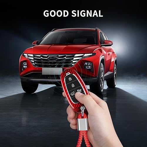 Miniatura 6 de T-carbon Funda para llavero Hyundai, Rojo -