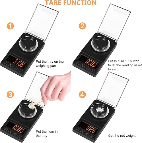 Miniatura 7 de Fuzion Báscula miligramos de 1.76 oz x 0.00 oz, escala de mg con diseño 9 en 1, microescala, báscula de polvo para recargar con estuche portátil,