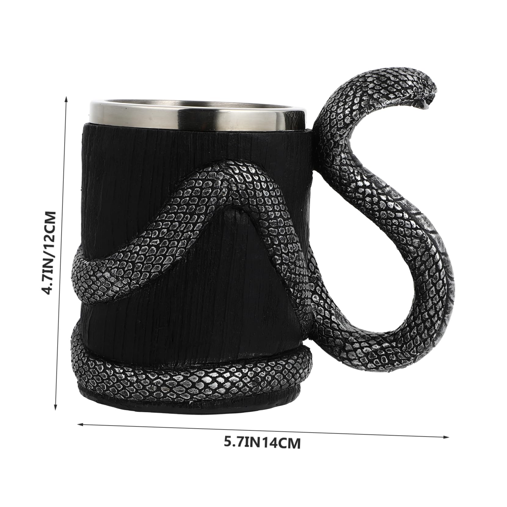 Gobelet Isotherme Maison 600ml Noir en Résine et Acier Inoxydable