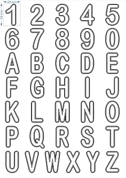 Small Number Letter Sticker Sheet Alphabet Decal for Motorcycle Bicycle ATV UTV Car Universal, White, DFL-WT