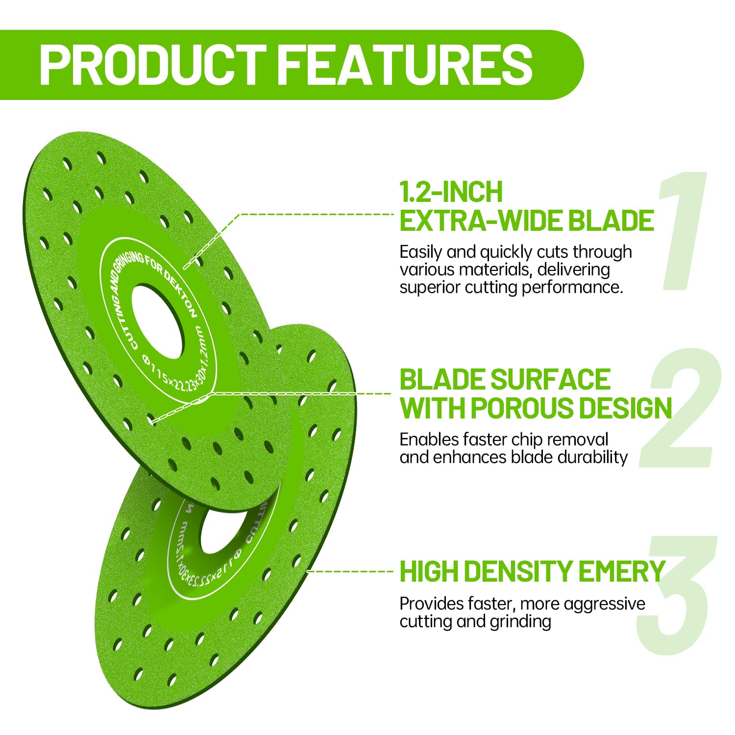 5PCS 4.5" Diamond Cutting Disc, Ultra Thin Rock Slab Grinding Dis, Diamond Saw Blades for Angle Grinder, Porcelain Glass Ceramic Tile Granite Marble
