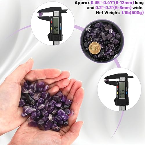 Miniatura 3 de Orientrea Chips de cristal natural de amatista triturado de 1.1 libras, cristales curativos a granel, piedras preciosas de cristal triturado para