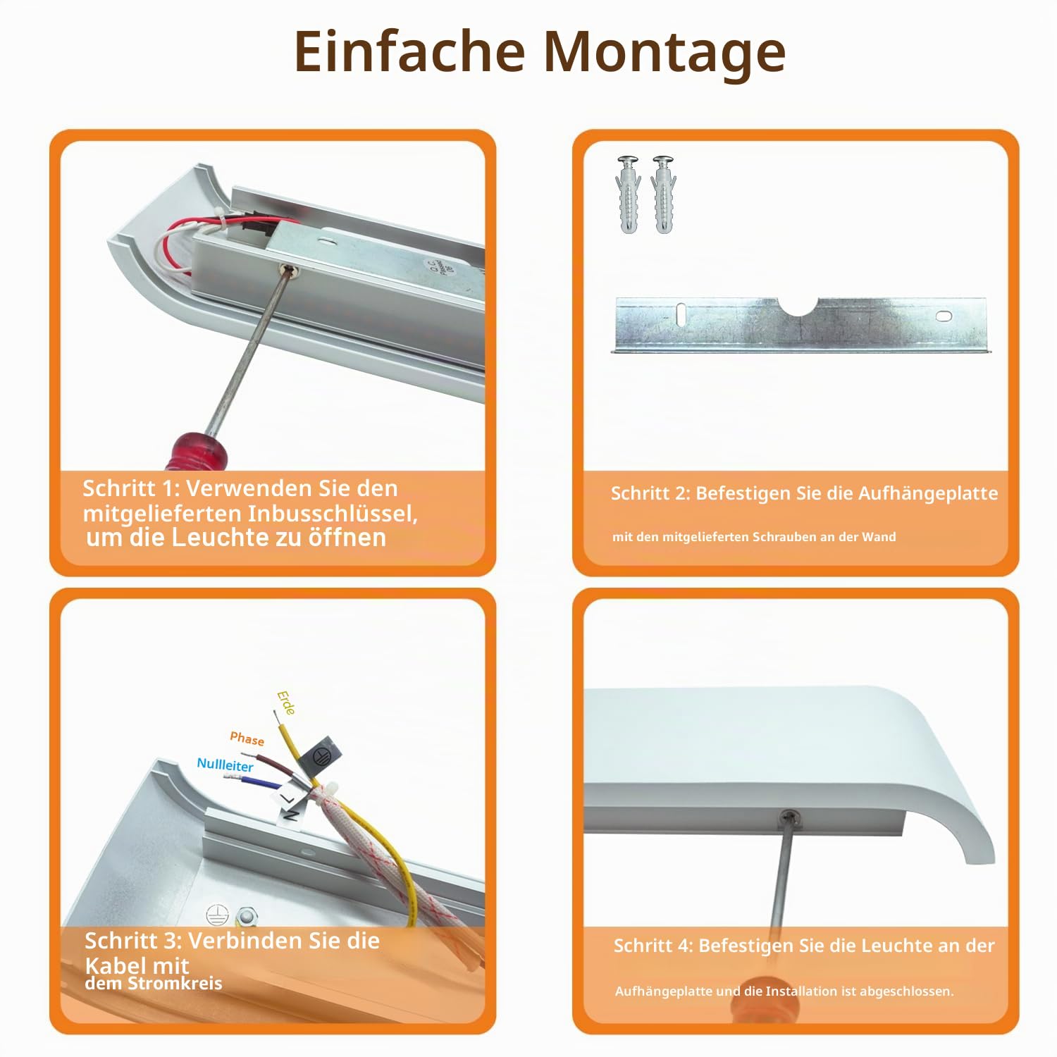 KICAAO 2 Stück LED Wandleuchten Weiß, 16W, 3000K Warmweiß, Aluminium, Innen Up-Down Licht, Wandlampe für Treppenhaus, Flur, Wohnzimmer, Schlafzimmer (40CM-2PCS)